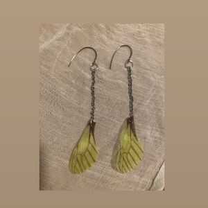 Elegant Yellow Wing Earrings